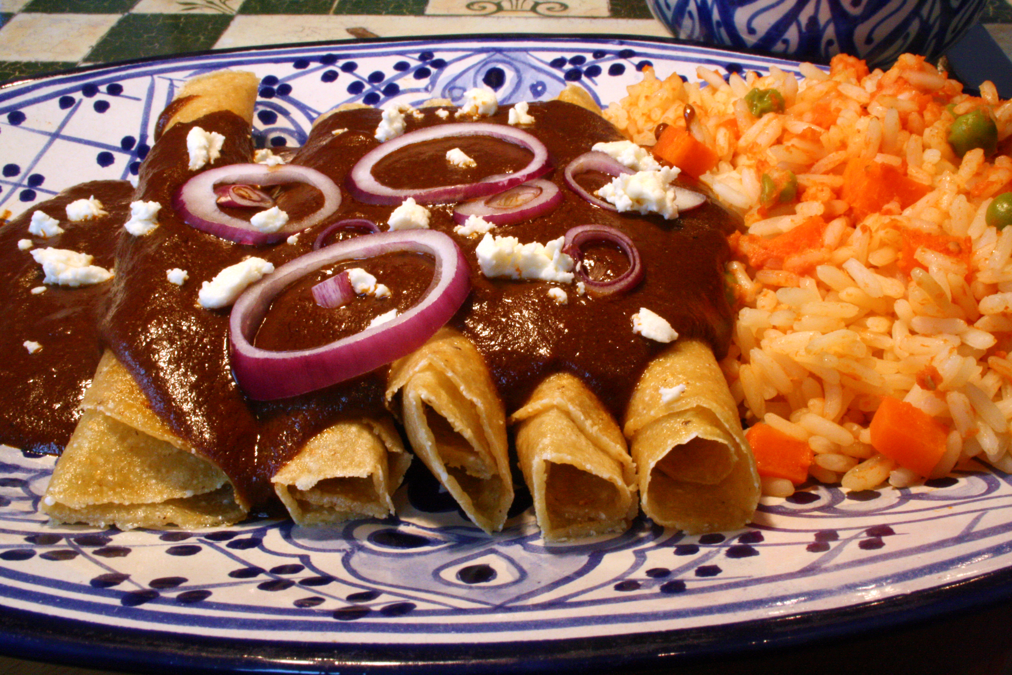 Traditional enchiladas in Los Angeles