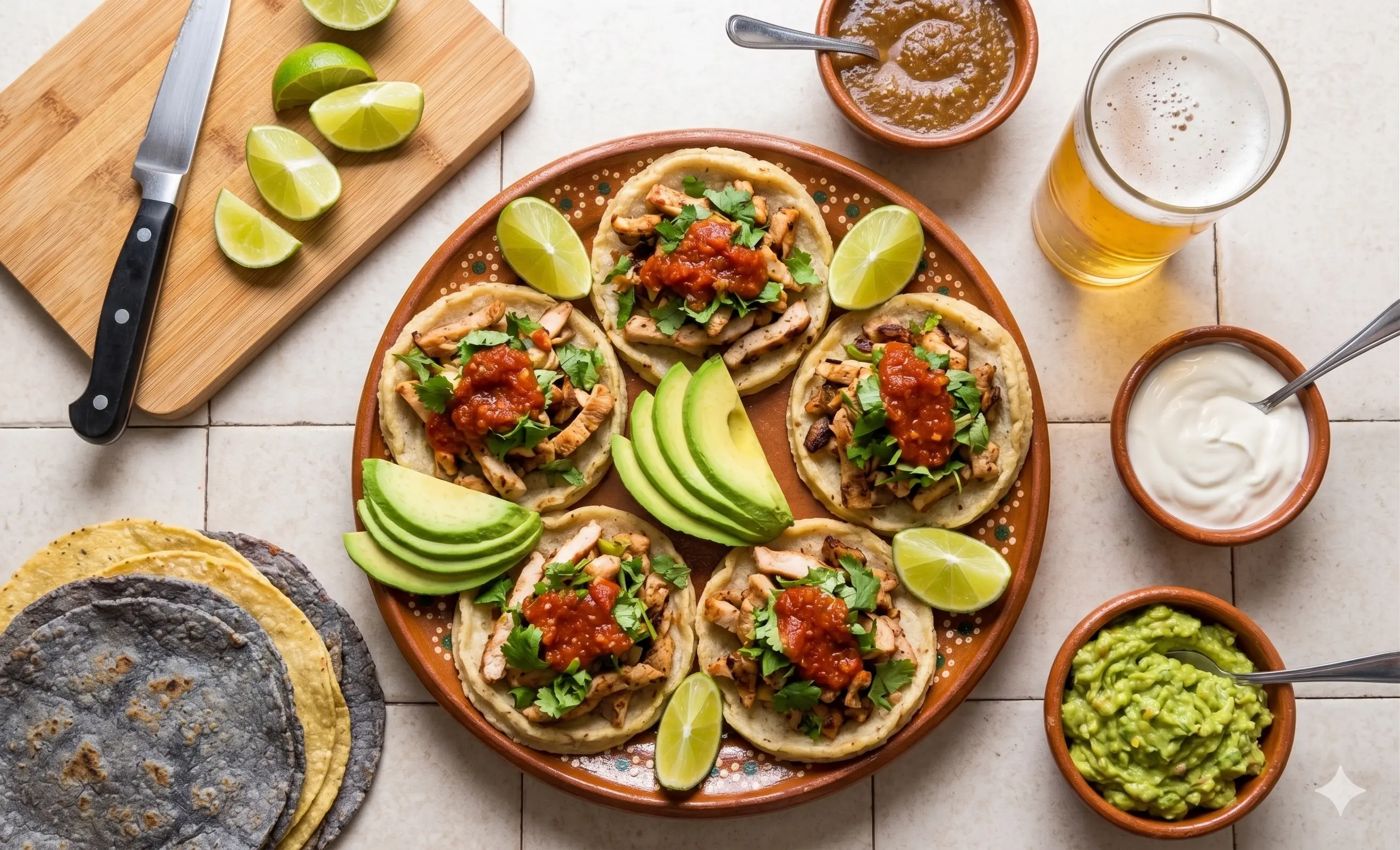 Full shot of loaded tacos from the best Mexican restaurants in Los Angeles