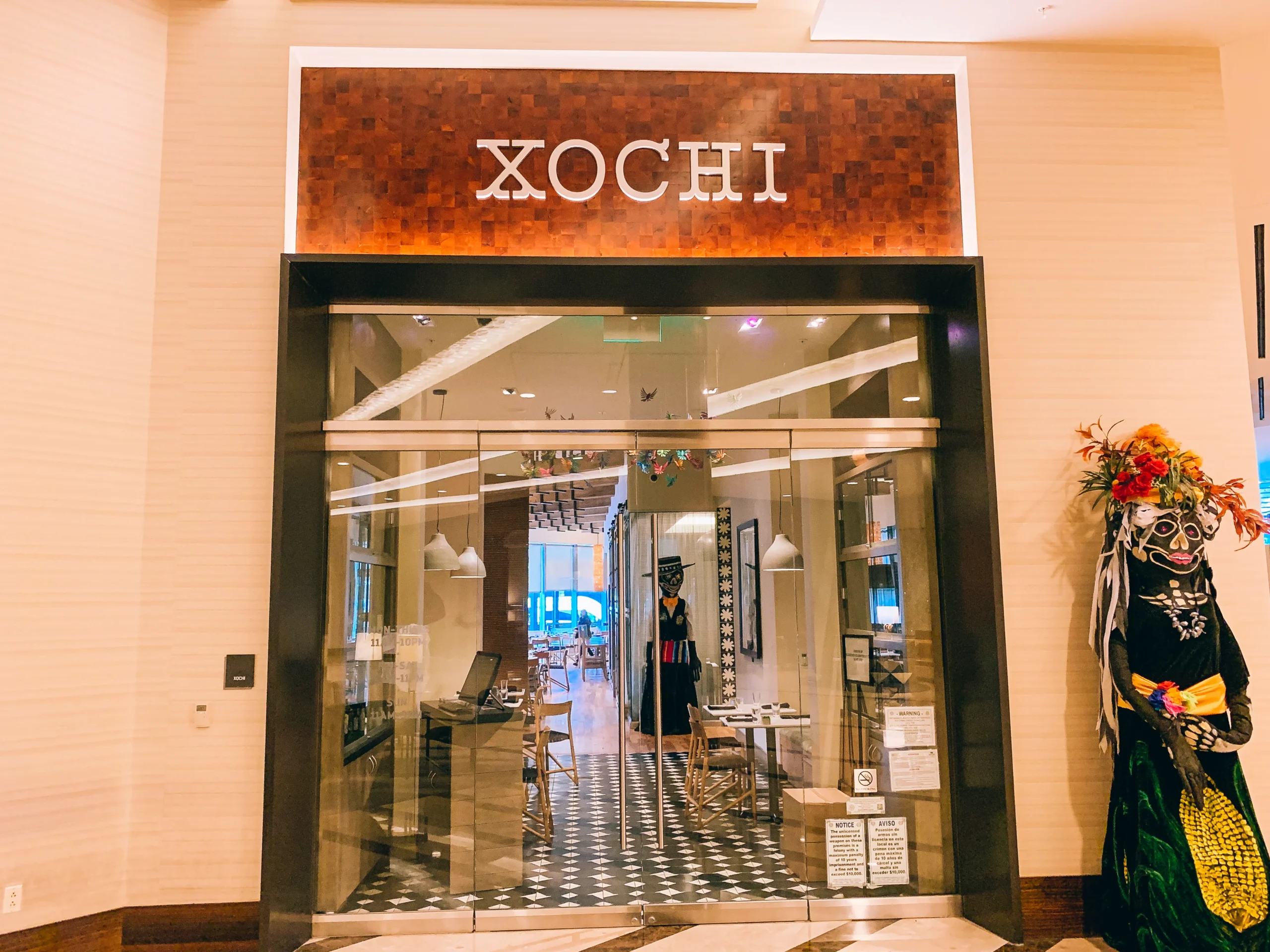 Xochi Houston Mexican Restaurant interior and food